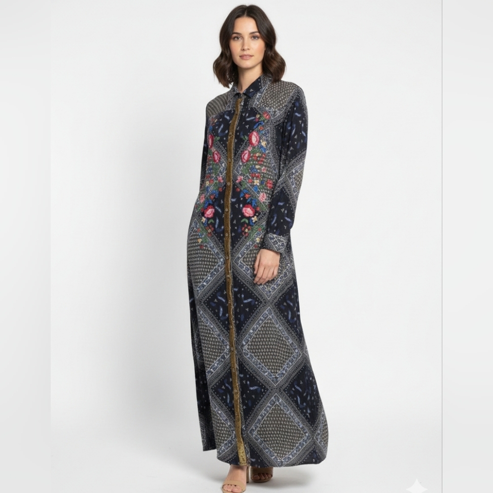 Aratta Silent Journey Velvet Trim Dress